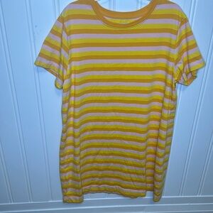 Orange, Pink, and Yellow Striped Midi Dress by Free Assembly - Size XXL